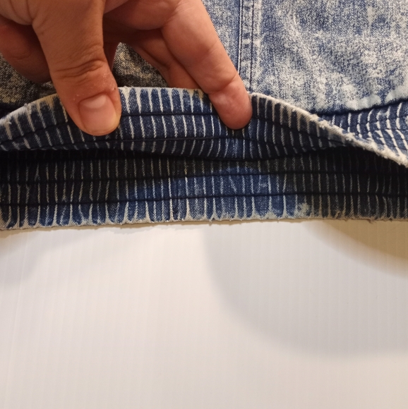 Vintage 1980's Nike Force acid wash  Denim Quarter Zip Jacket Sz Large - Picture 8 of 12